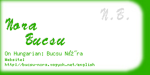 nora bucsu business card